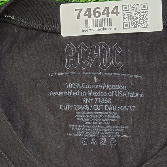 ACDC Shirt Womens XL 21x27 Back-In-Black - Picture 8 of 14